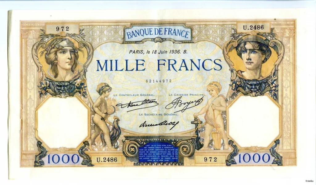 1000 FRANCS CERES & MERCURE - Type 1927