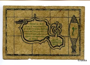 2 FRANCS Bon de Caisse Etabissement Océanie