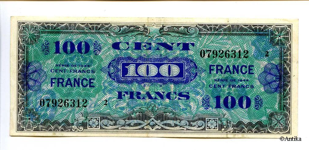 100 FRANCS Verso "France"