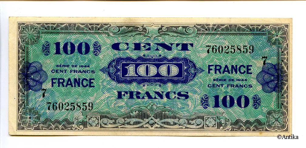 100 FRANCS Verso "France"