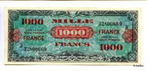 1000 FRANCS Verso "France"