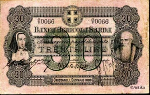 30 Lire Banca Agricola Sarda RARE