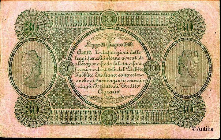 30 Lire Banca Agricola Sarda RARE
