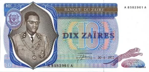 10 Zaîres Mobutu Léopard PROMO