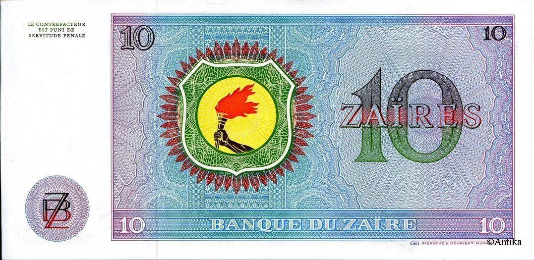 10 Zaîres Mobutu Léopard PROMO