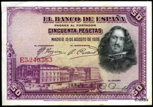 50 Pesetas D. Vélasquez