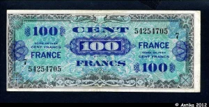 100 FRANCS Verso "France"
