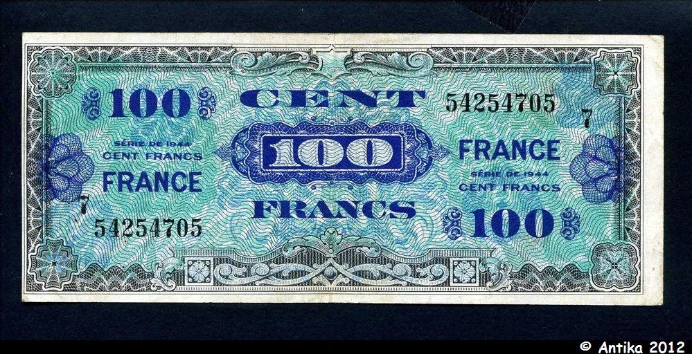 100 FRANCS Verso "France"