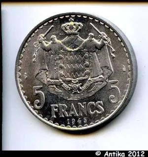 5 FRANCS LOUIS II 1922-1949