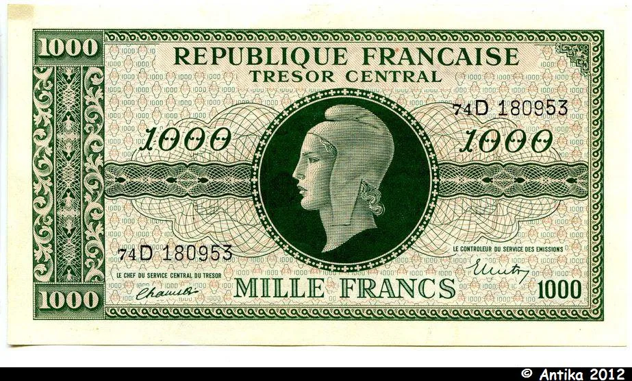 1000 FRANCS (Marianne)chiffres maigres
