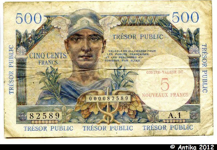 5 NF/500 FRANCS "Trésor Public"