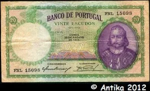 20 Escudos D.A Luiz de Menezes