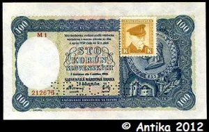 100 Korun Pribina Timbre Jaune