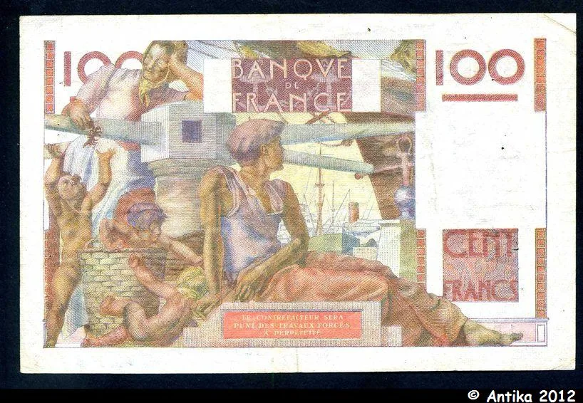 100 FRANCS JEUNE PAYSAN - Type 1945 filigrane inversé