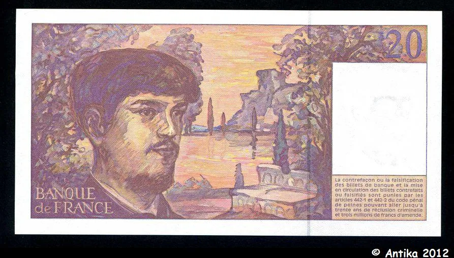 20 FRANCS DEBUSSY - Type 1980 Modifié