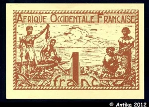 1 FRANC Brun roux AOF Gouvernement Provisoire