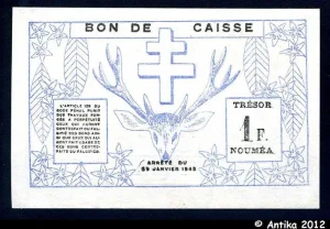 1 FRANC Cerf-Croix de Lorraine NOUMEA