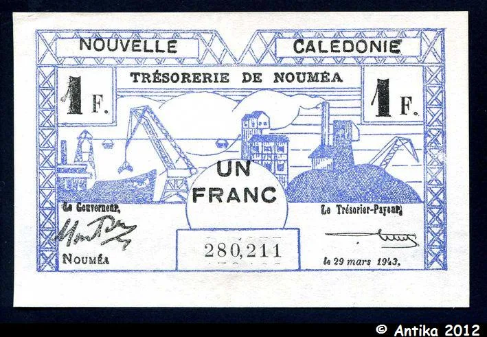 1 FRANC Cerf-Croix de Lorraine NOUMEA
