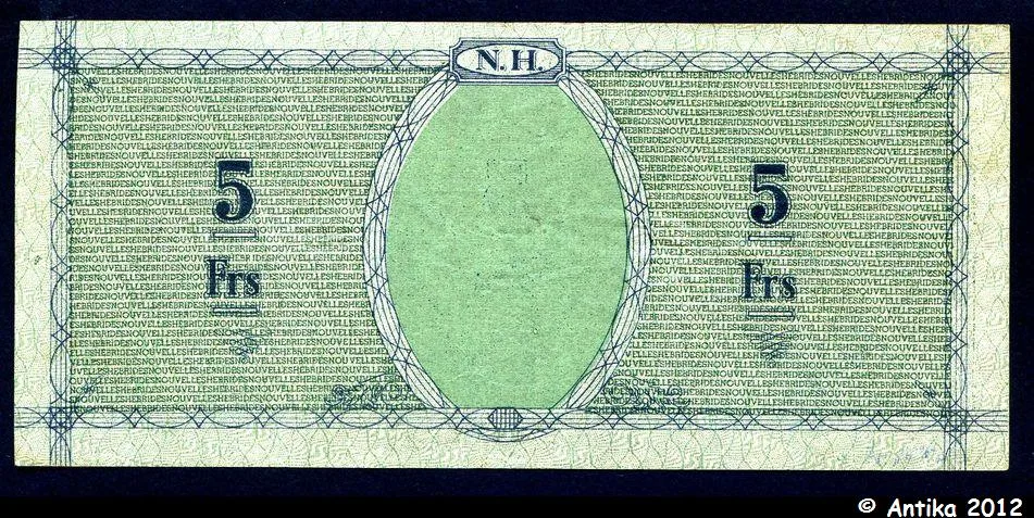 BON 5 FRS Bleu s/papier Vert Croix de Lorraine
