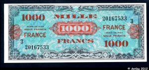 1000 FRANCS Verso "France"