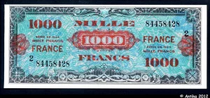 1000 FRANCS Verso "France"