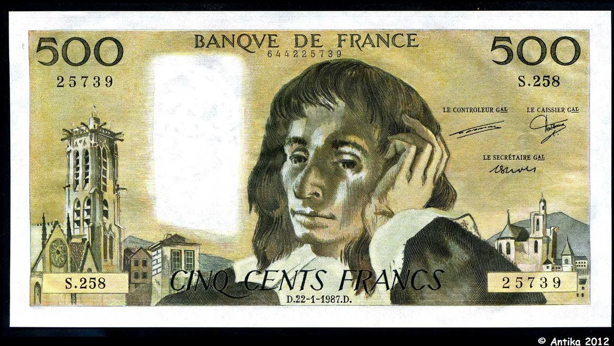 500 FRANCS PASCAL - Type 1968