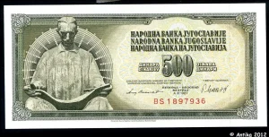 500 Dinara Statue de Nicola Tesla