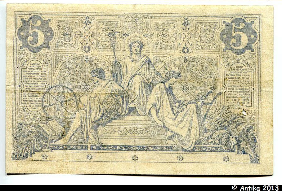 5 FRANCS NOIR - Type 1871