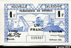 1 FRANC Cerf-Croix de Lorraine NOUMEA