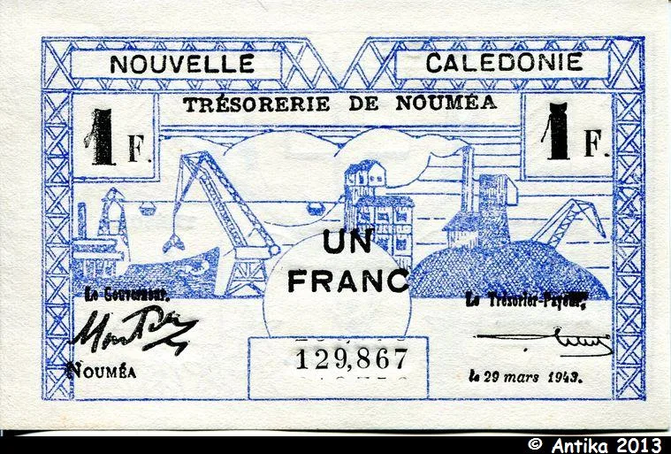 1 FRANC Cerf-Croix de Lorraine NOUMEA