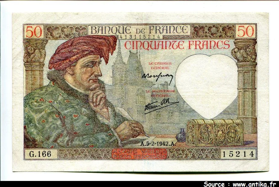 50 FRANCS JACQUES CŒUR - Type 1941