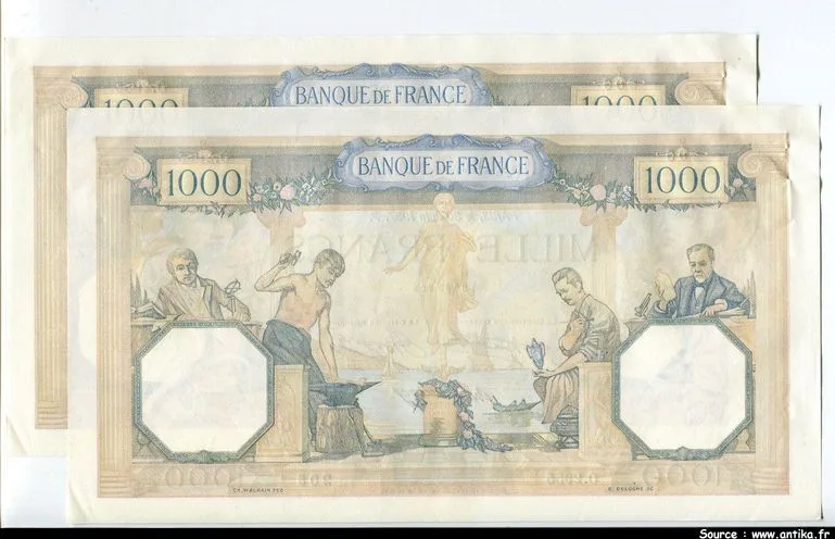 1000 FRANCS CERES & MERCURE - Type 1927
