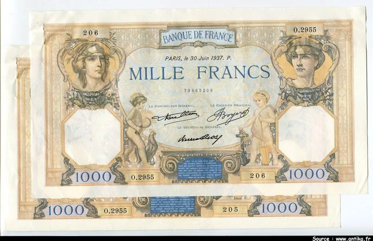 1000 FRANCS CERES & MERCURE - Type 1927
