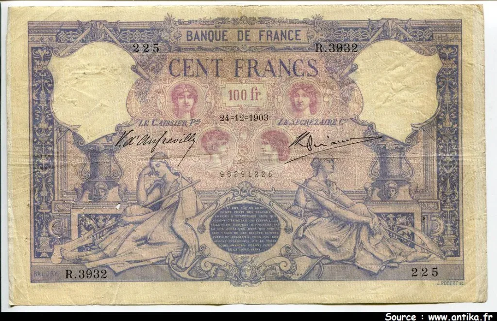 100 FRANCS BLEU & ROSE - Type 1888