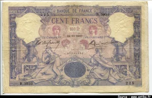 100 FRANCS BLEU & ROSE - Type 1888