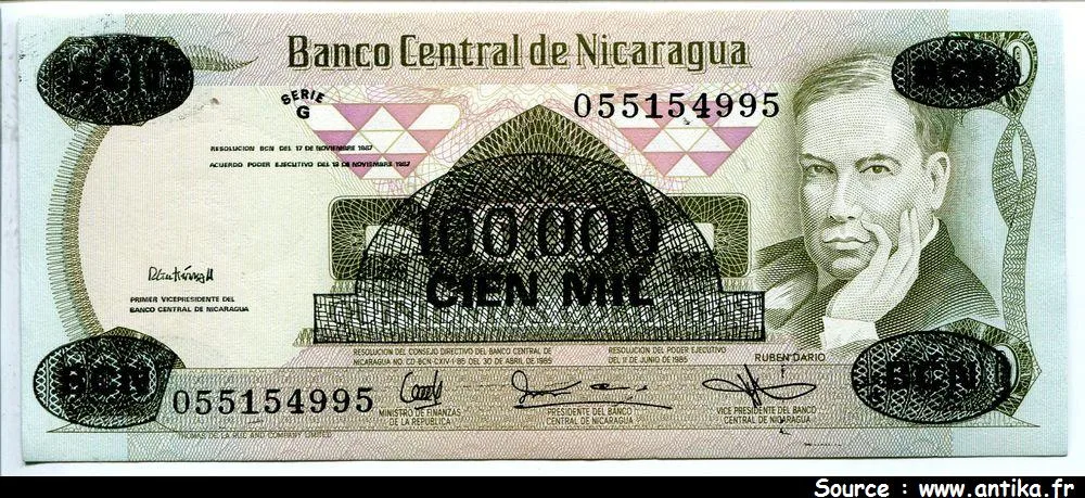 100000 s/500 Cordobas R.Dario