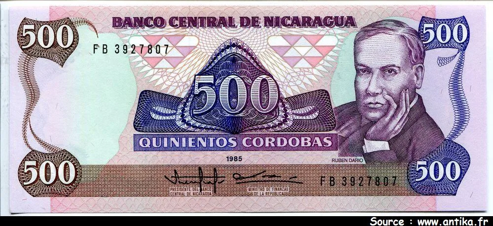 500 Cordobas R.Dario * *
