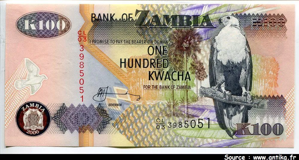 100 Kwacha Chute Victoria & Oiseaux * * * * * * * * *