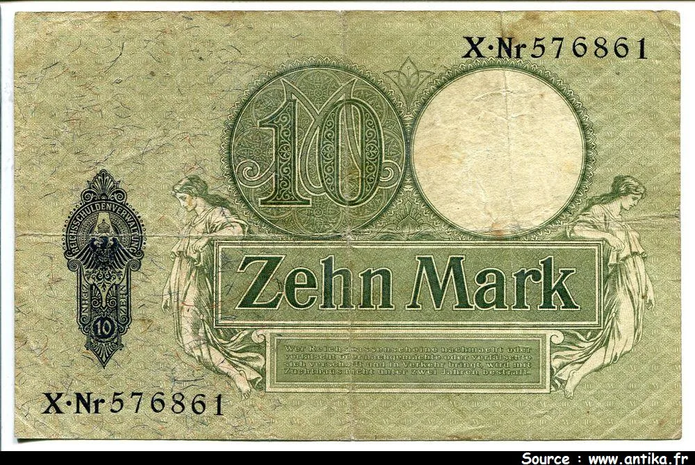 10 Mark Vert Femme & épi de blé 6 Chiffres RARETE PROMO