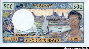 500 FRANCS Polynésien République Française