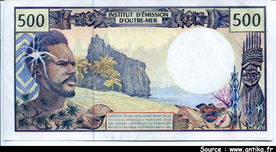 500 FRANCS Polynésien République Française