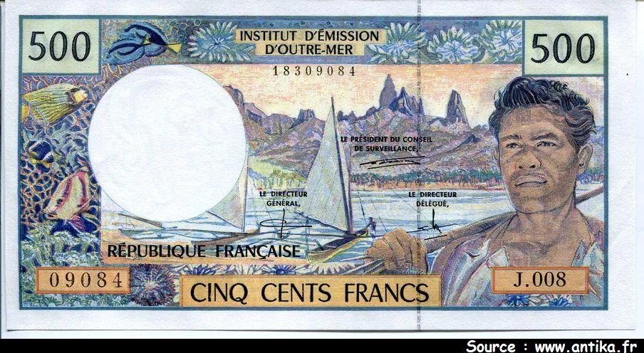 500 FRANCS Polynésien République Française