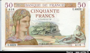 50 FRANCS CERES - Type 1933 modifié