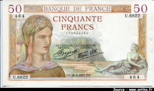 50 FRANCS CERES - Type 1933 modifié
