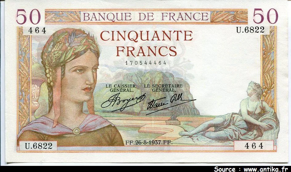 50 FRANCS CERES - Type 1933 modifié