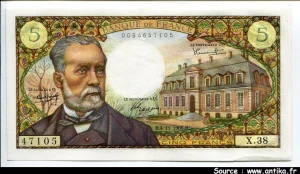 5 FRANCS PASTEUR - Type 1966