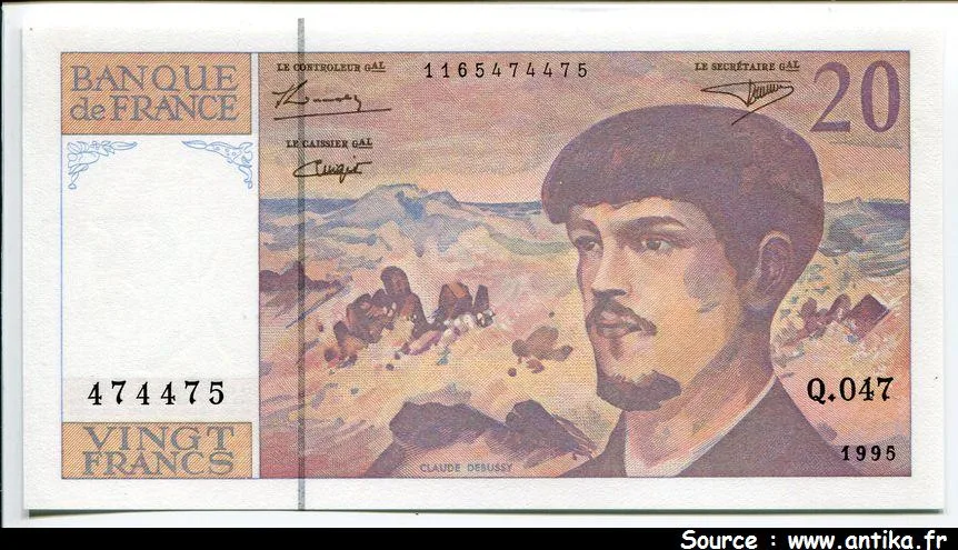 20 FRANCS DEBUSSY - Type 1980 Modifié