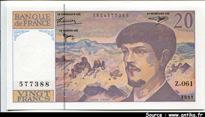 20 FRANCS DEBUSSY - Type 1980 Modifié