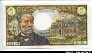 5 FRANCS PASTEUR - Type 1966
