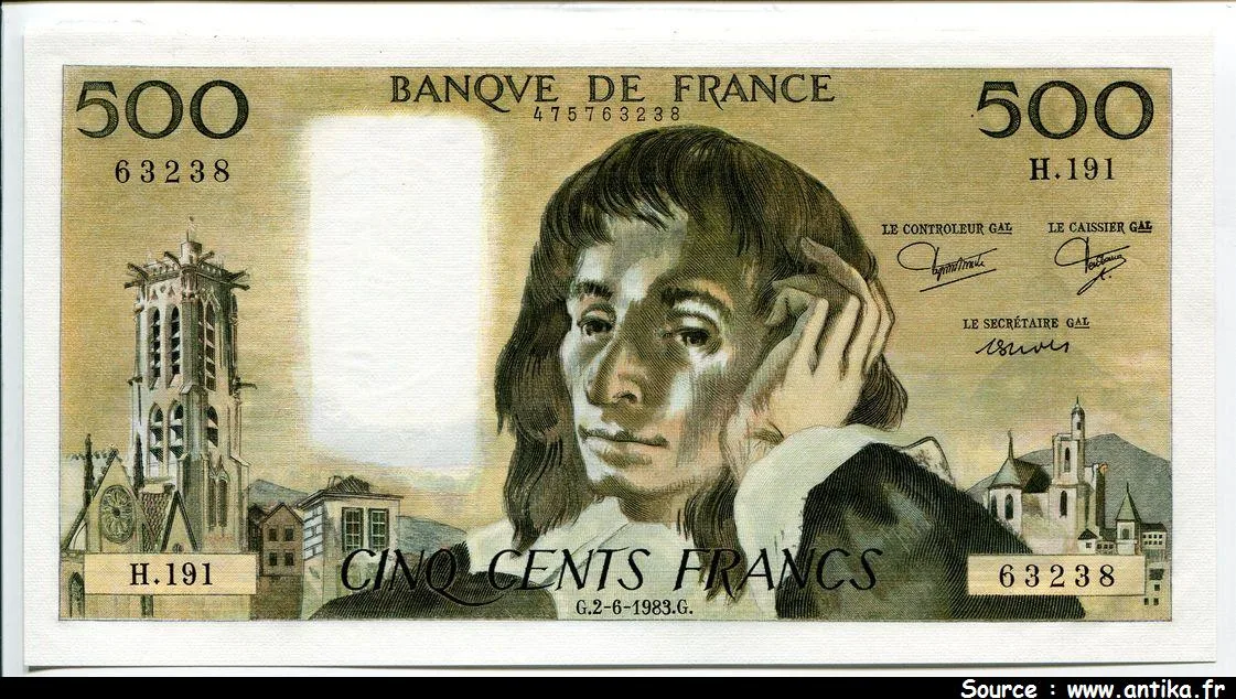 500 FRANCS PASCAL - Type 1968